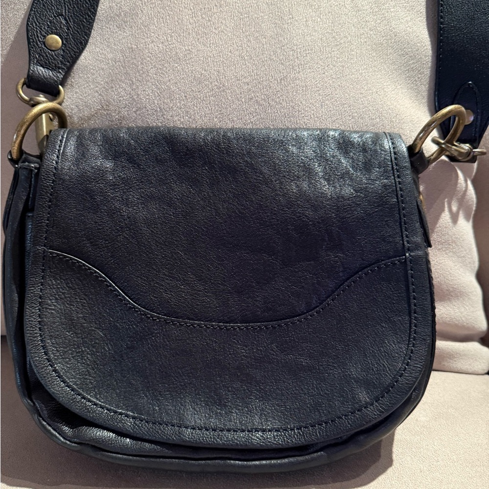 Frye Black Leather Crossbody Bag